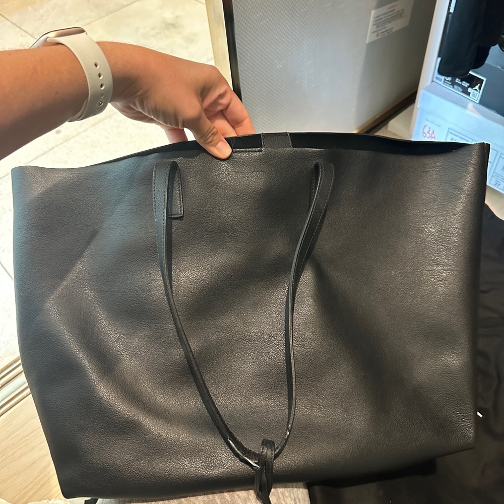 YSL Leather Black Tote Bag